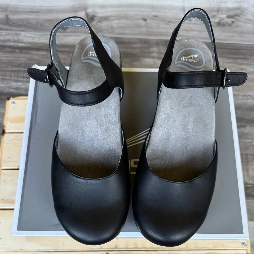 Dansko - Sam Black Leather Mules; Size 40 ( 9/9.5) - Picture 2 of 8